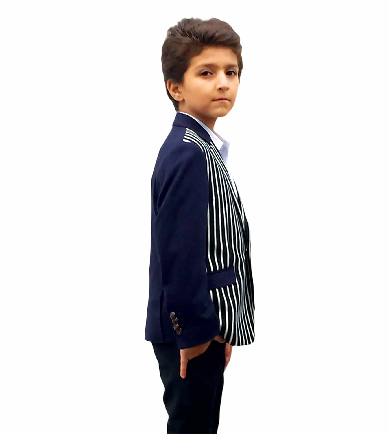 Elie Balleh Boys Slim Fit Knit Blazer