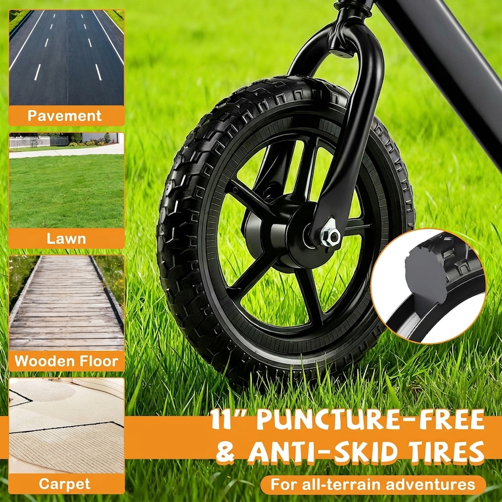 Toddler Balance Bike Ages 2-5 Adjustable Seat 11-in Puncture-Free Tires 6.3-lb Carbon Steel Frame
