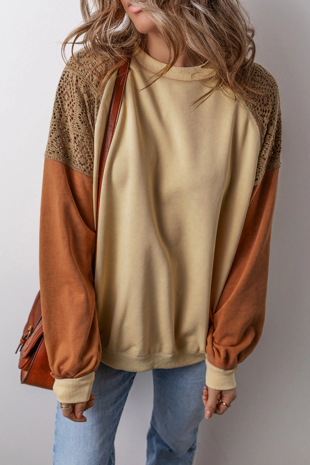 Threaded Pear Women's Scarlett Colorblock Drop Shoulder Sweatshirt