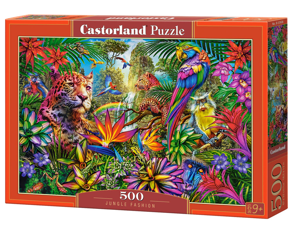 CASTORLAND 500 Piece Jigsaw Puzzles, Jungle Fashion, Animal puzzles, Vibrant wildlife,  B-53926