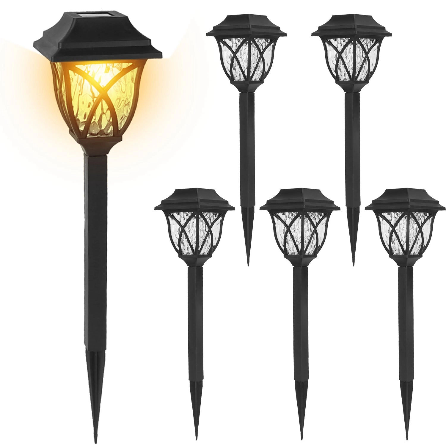 GBruno Solar Powered 6-Pc Stake Light Set