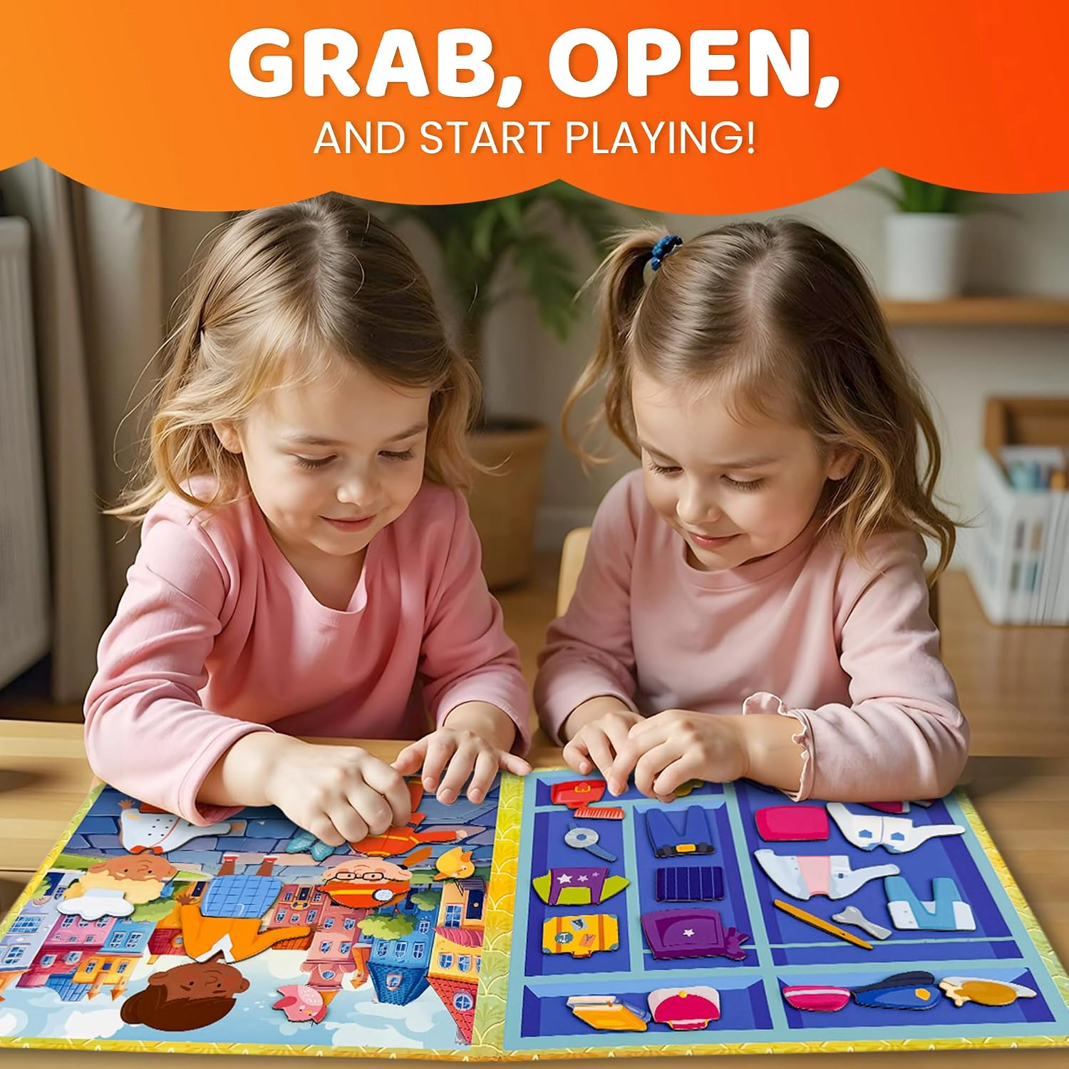 QUOKKA Magnetic Dress-Up Dolls, Creative Pretend Play Set with Mix & Match Outfits for Kids Ages 3-5