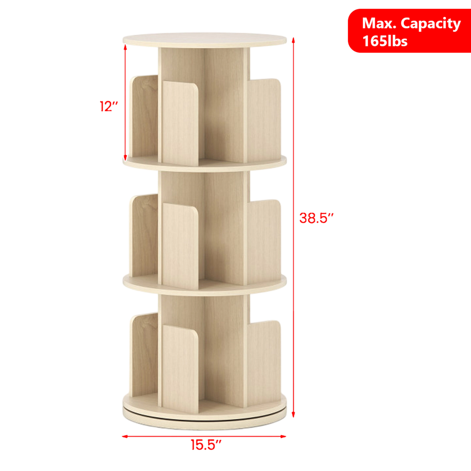 Hivvago Multi-Tier Rotating Bookcase