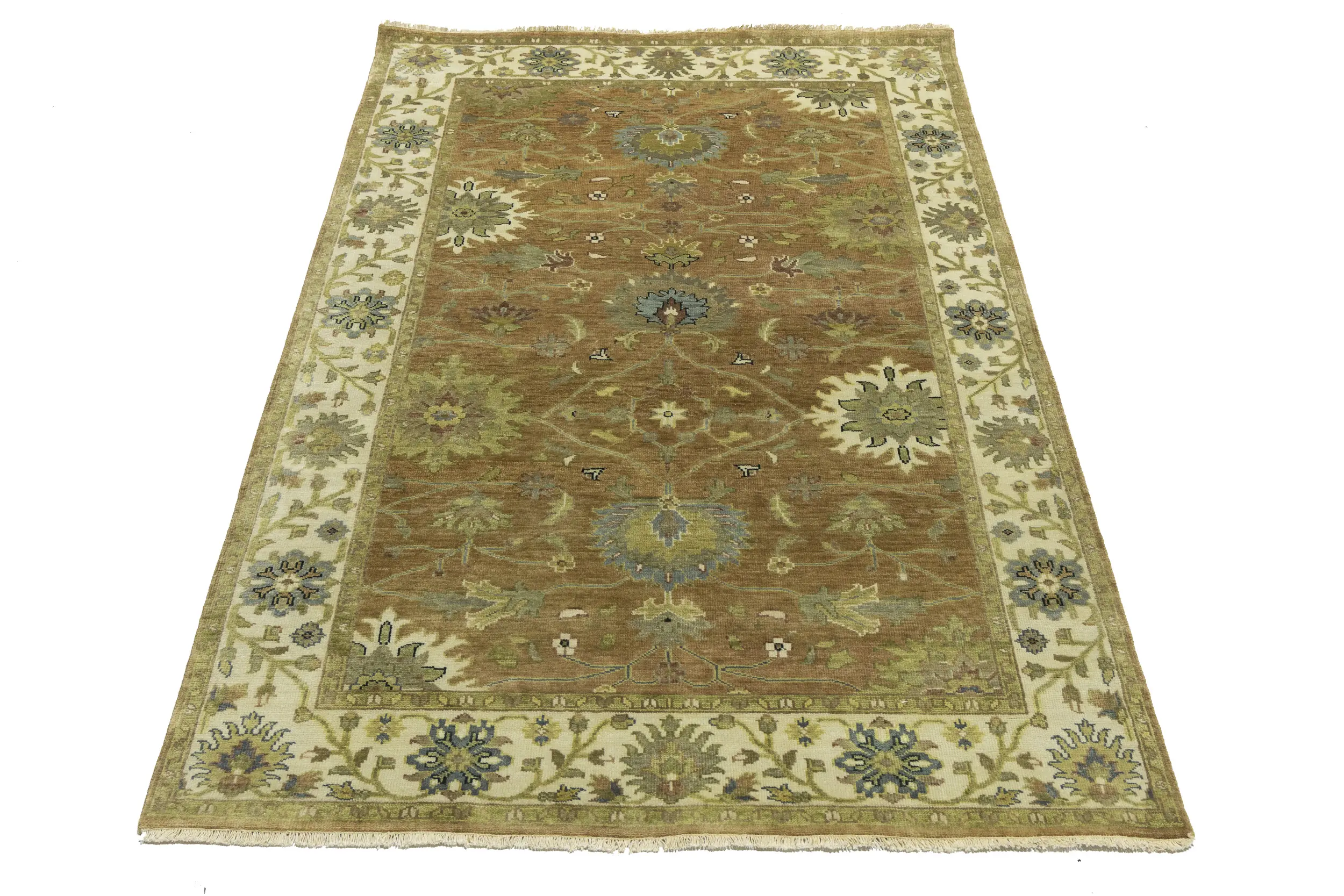Magic Rugs Light Rust Floral 5x8 Osh Chobi Oriental Rug
