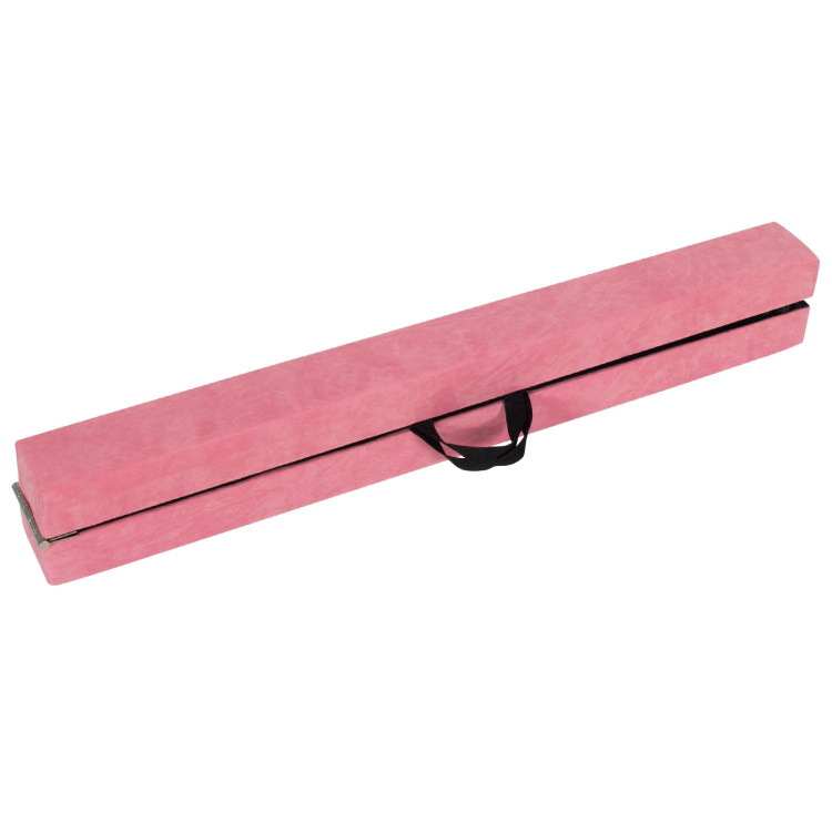 SUGIFT Pink 9-ft 160-lb Capacity Folding Gymnastics Balance Beam with Pine Wood Core and Anti-Slip Base