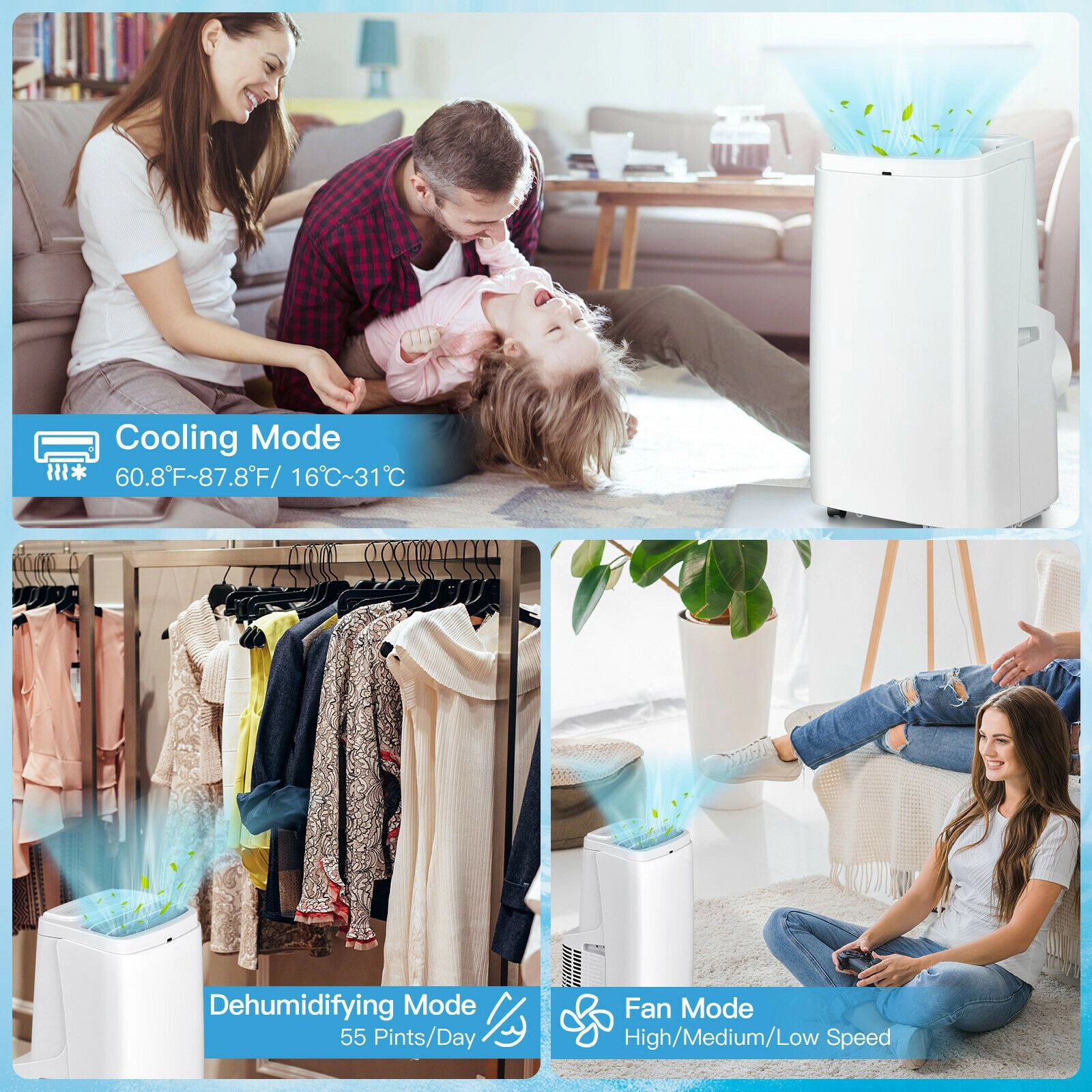 SlickBlue Unisex Portable 9000 BTU Air Conditioner