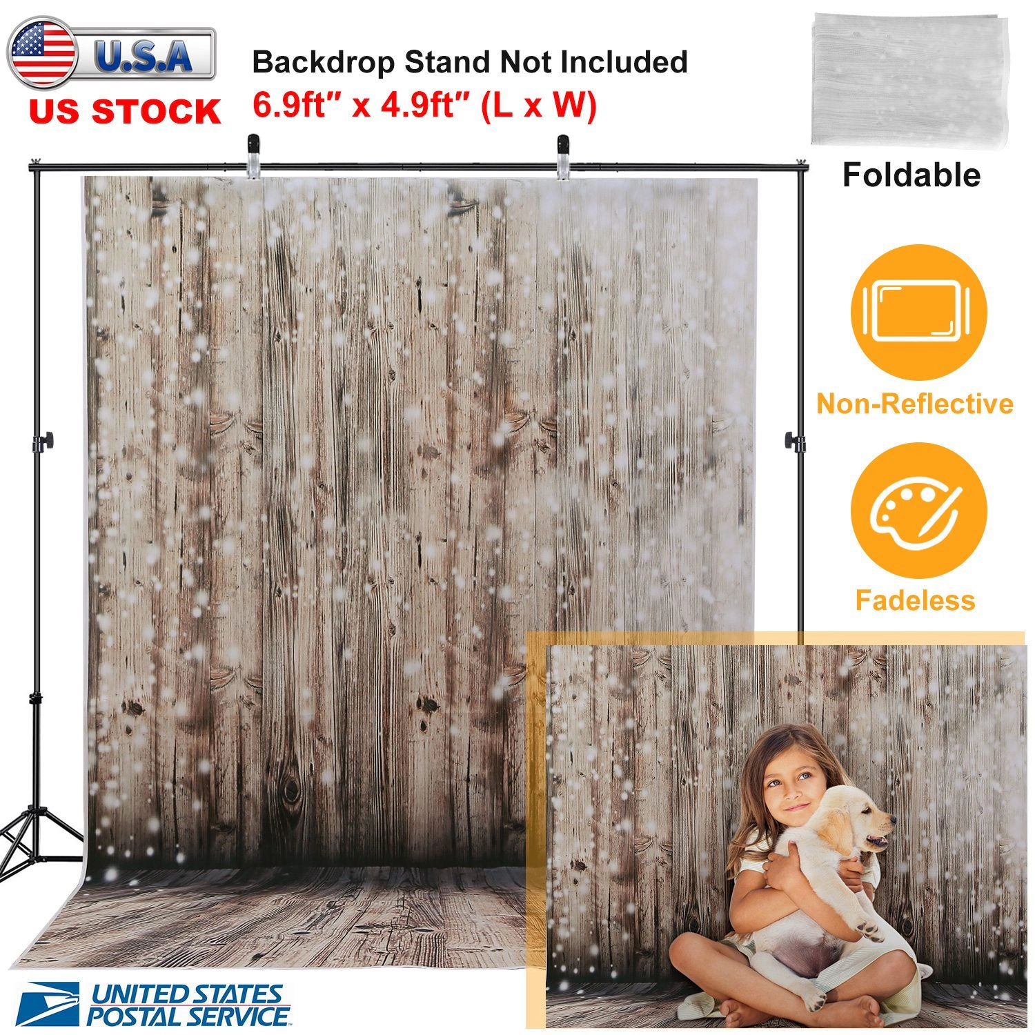 GBruno 5x7FT Wood Floor Photography Backdrop