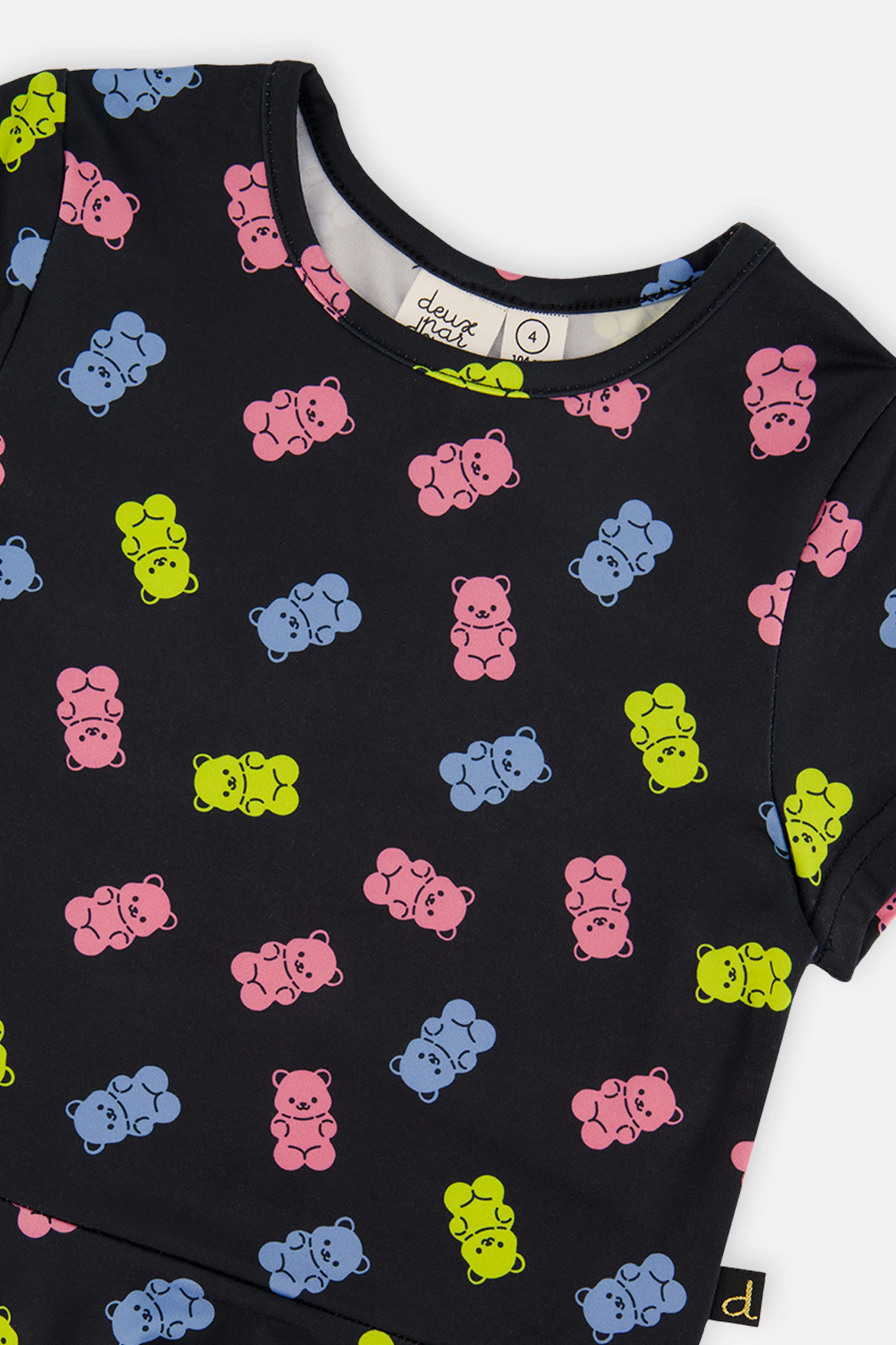 Deux par Girls Gummy Bear Print Short Sleeve Drop-Waist Dress