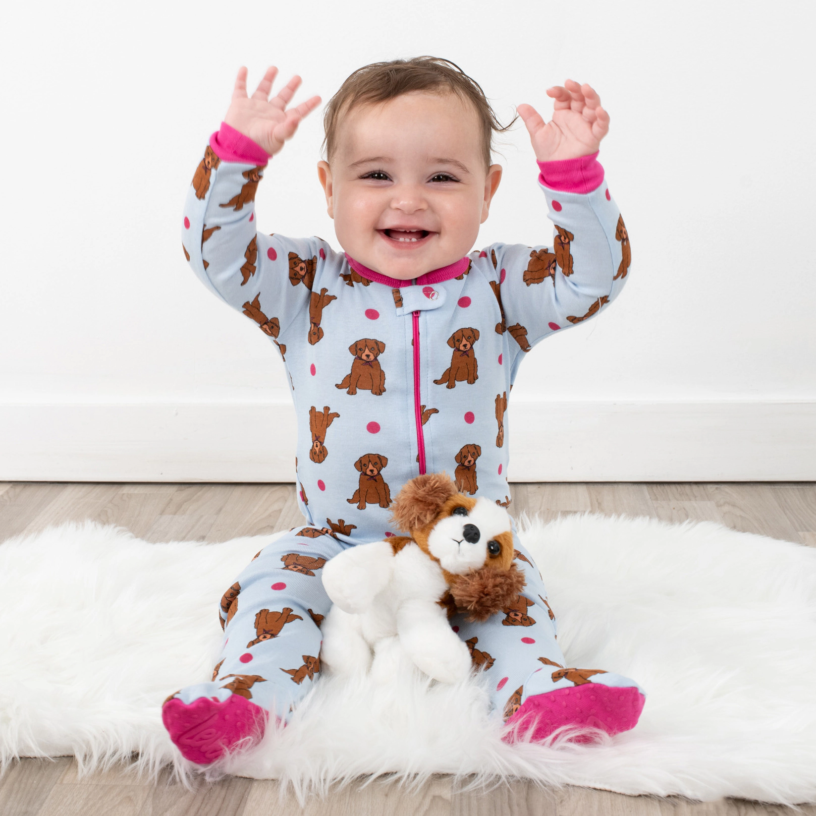 Leveret Baby/Toddler Girls Animal Cotton Footed Pajamas