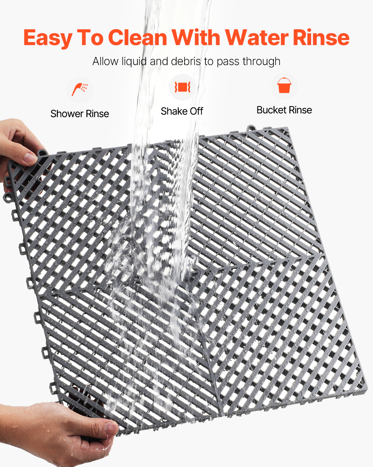 HONGGE Interlocking Drainage Mat Modular Interlocking Cushion Splicing Drainage Mats Non-Slip PP Drainage Floor Tile