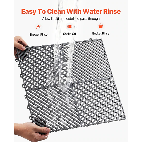 HONGGE Interlocking Drainage Mat Modular Interlocking Cushion Splicing Drainage Mats Non-Slip PP Drainage Floor Tile