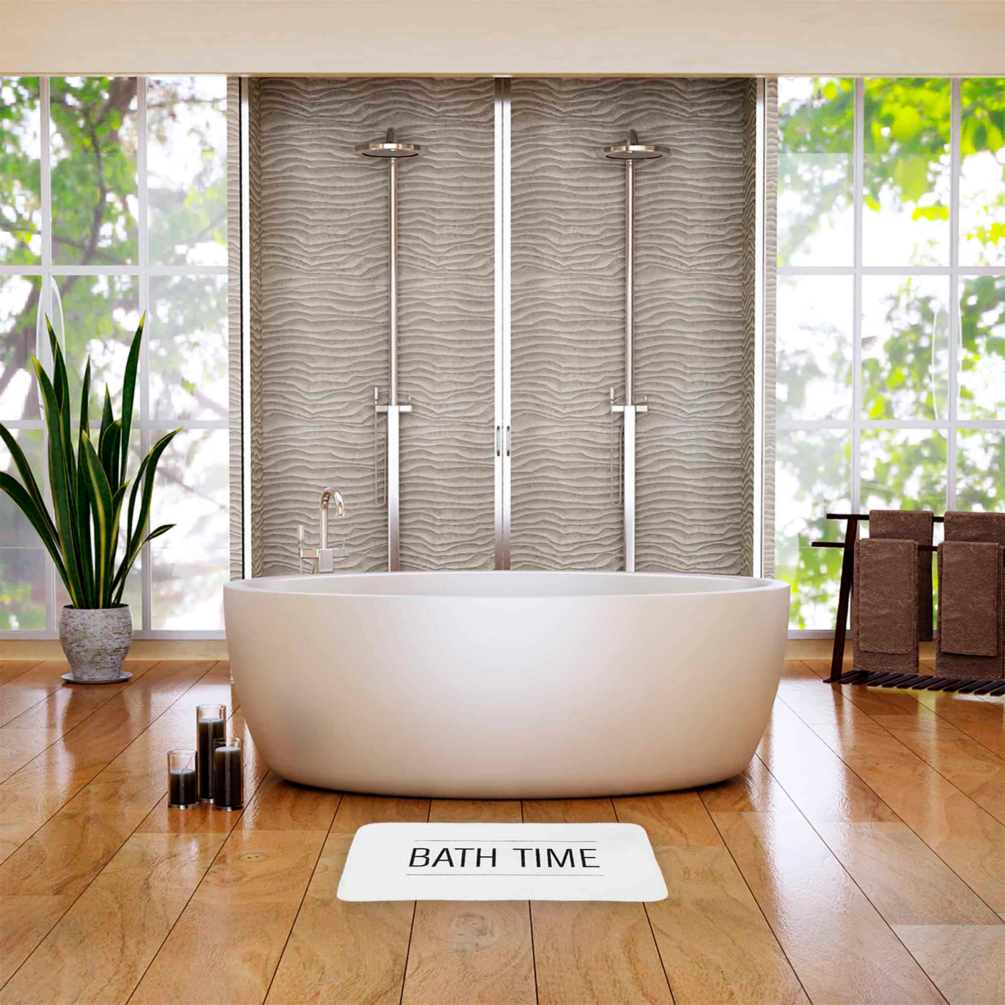 Evideco French Home Goods Bath Time Microfiber Memory Foam Bath Mat, 20 x 30 in