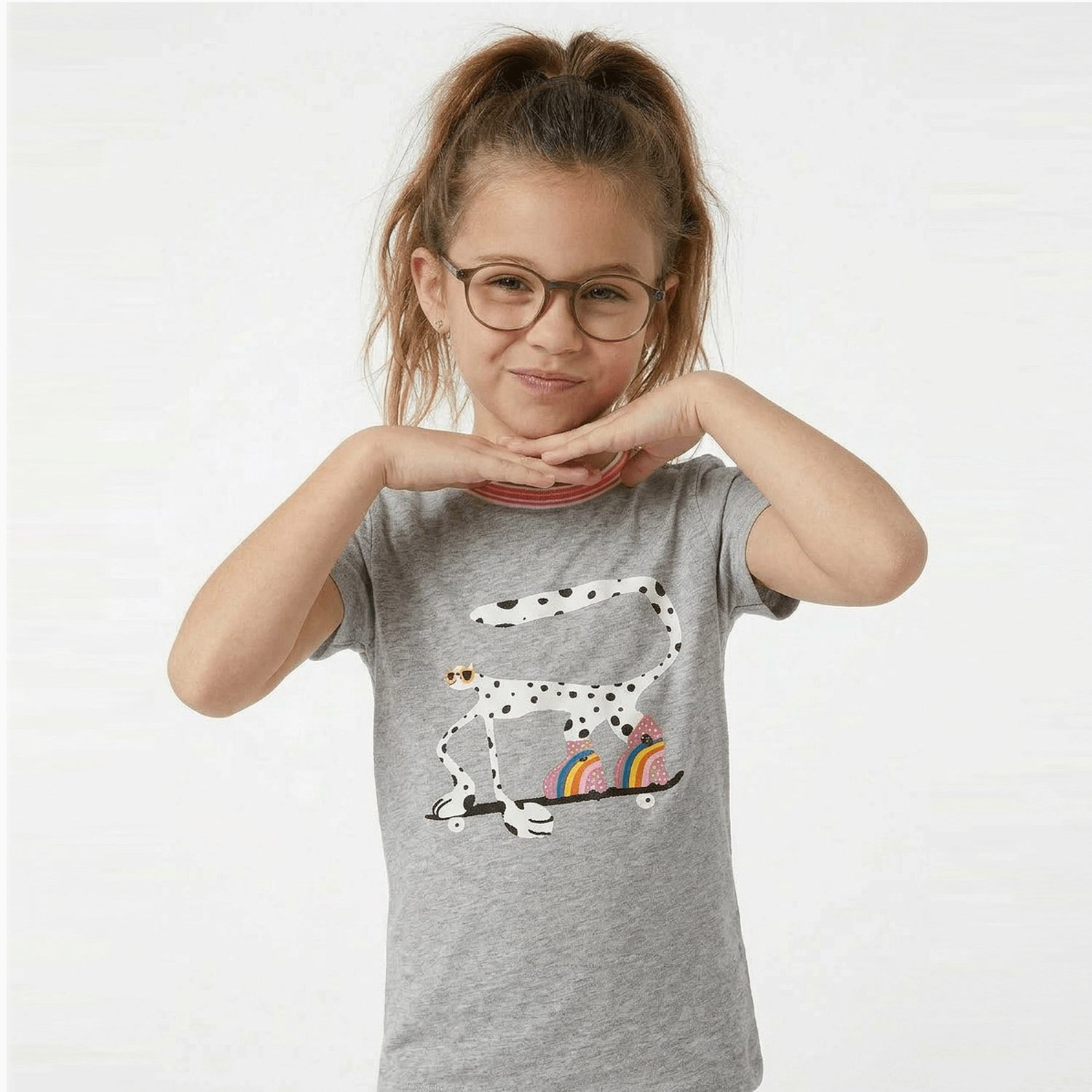 Rockets of Awesome Cool Cat Skateboard Tee for Girls