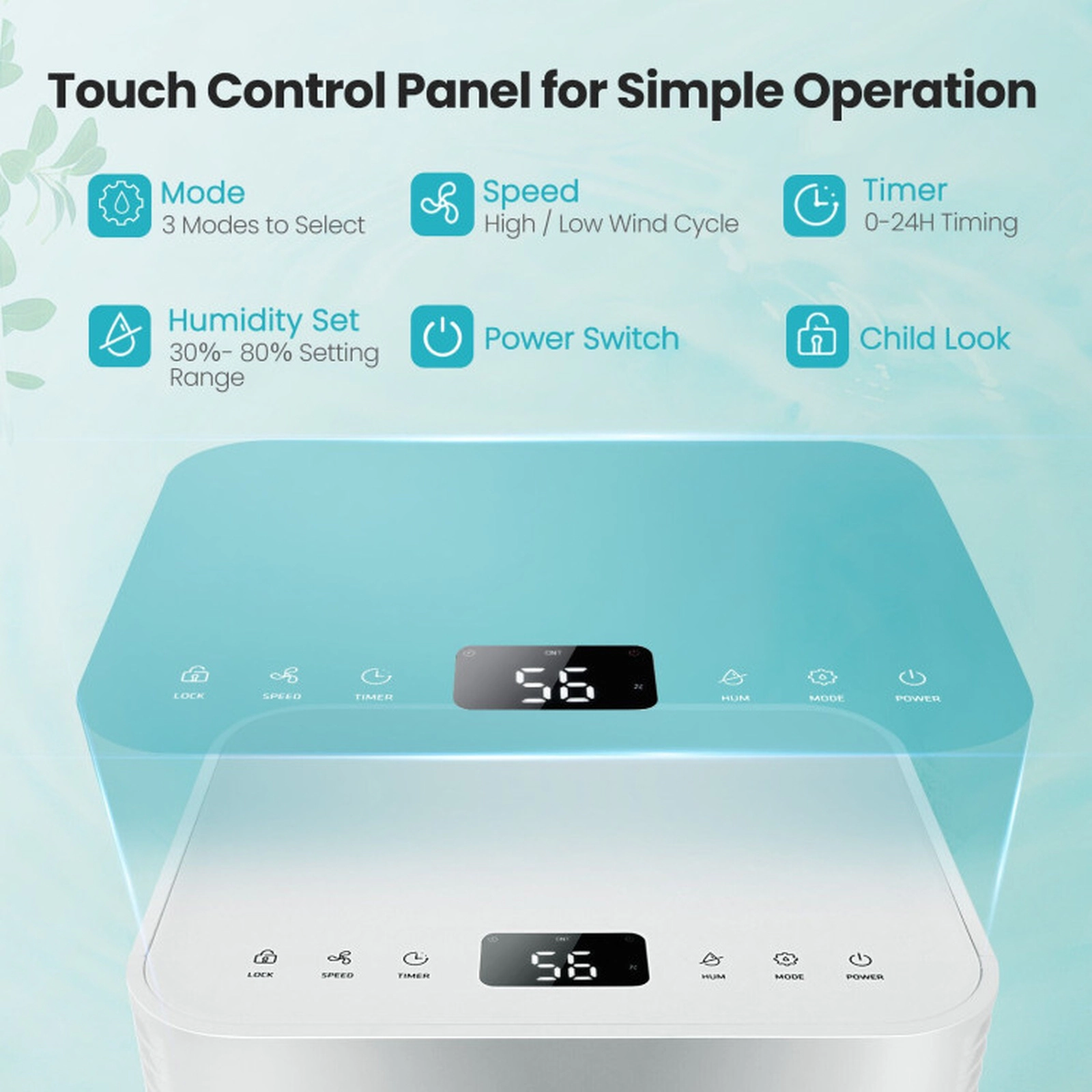 SUGIFT White 1750-Sq-Ft 32-Pint Dehumidifier with Auto Defrost and 24H Timer 10-in W 8.5-in D 17.5-in H
