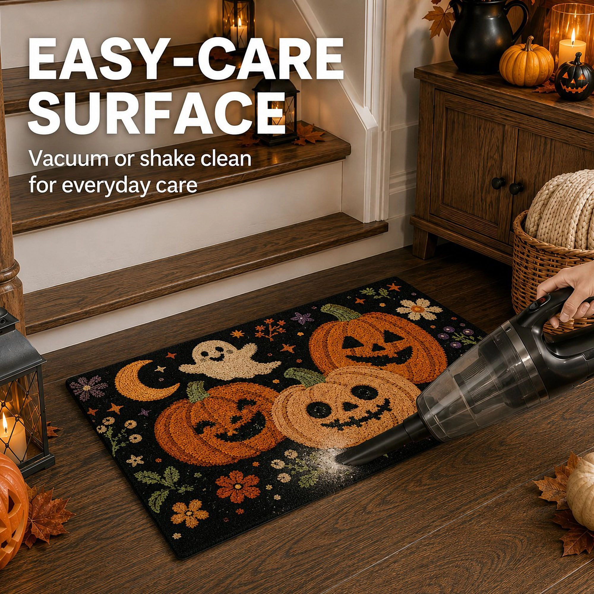 Alilang Fall Halloween Pumpkin Nonslip Entryway Doormat 19.7 x 31.5