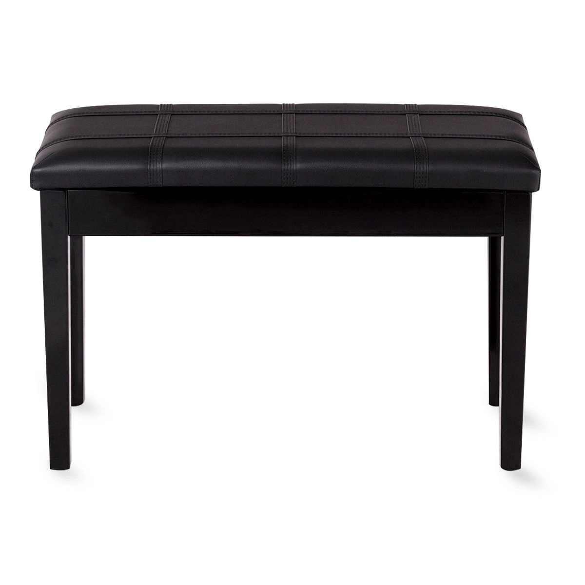 LJG Solid Wood PU Leather Piano Double Duet Keyboard Bench