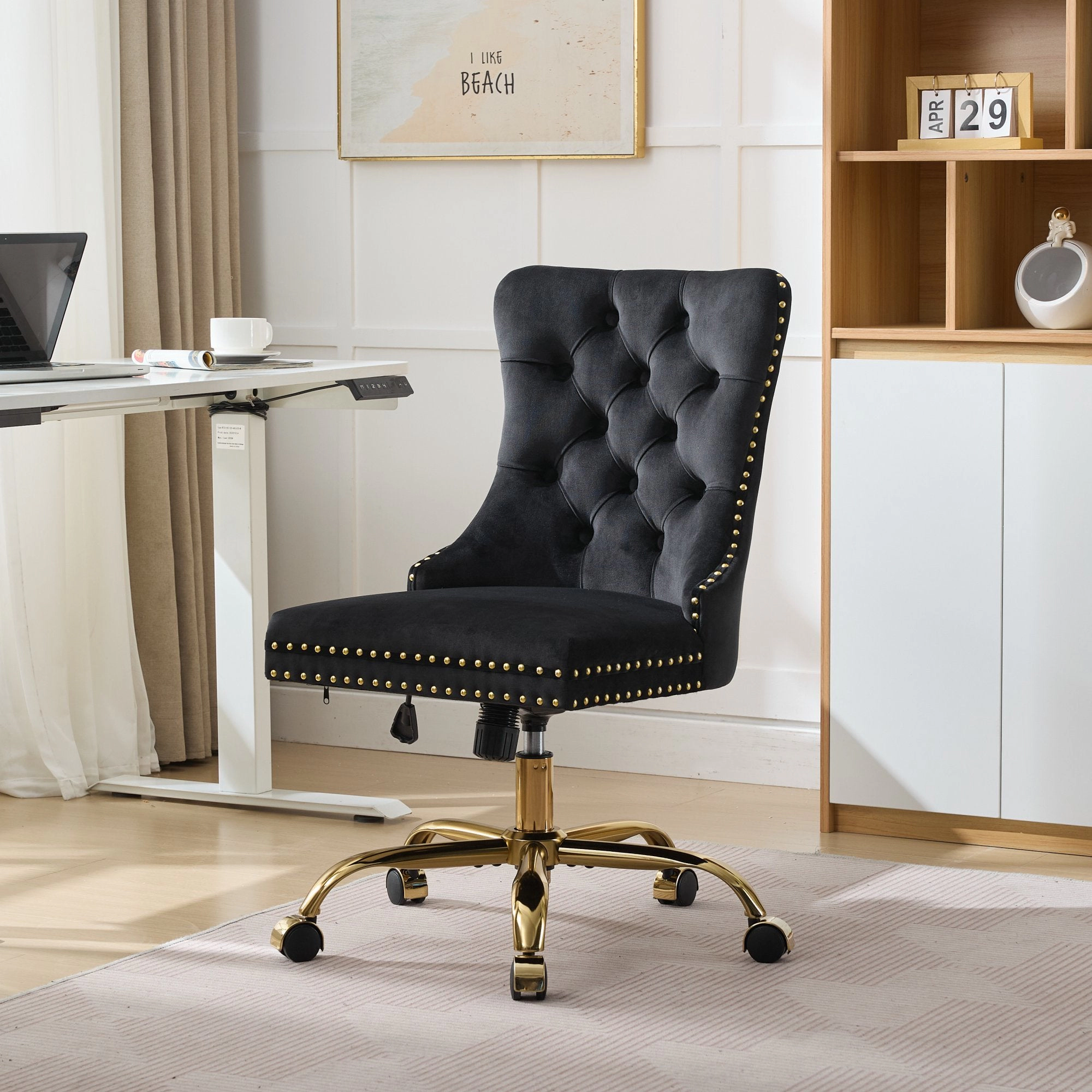 Platinum-Level Office Chairs Velvet Tufted Office Chair