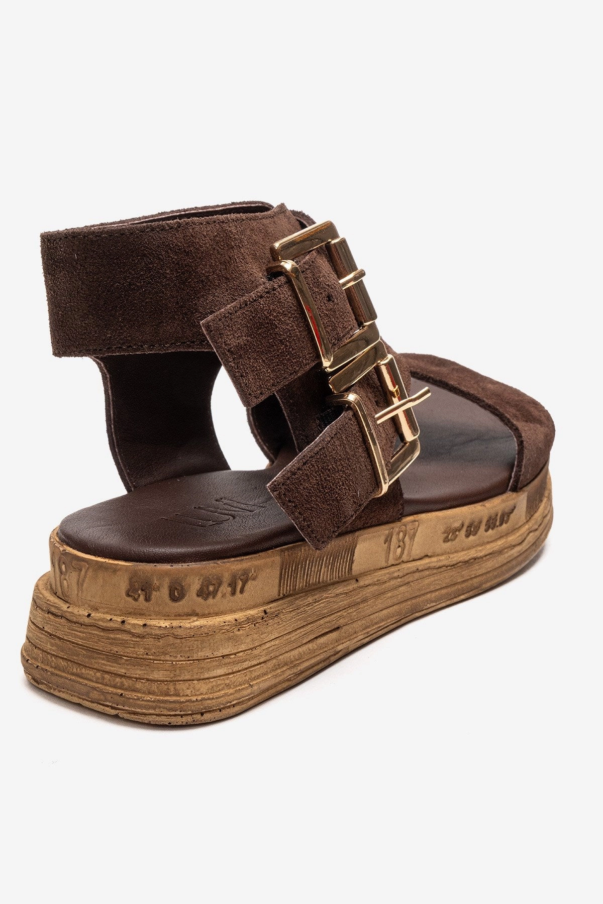 Forever & Always Womens Lorentis Leather Double Buckle Sandals