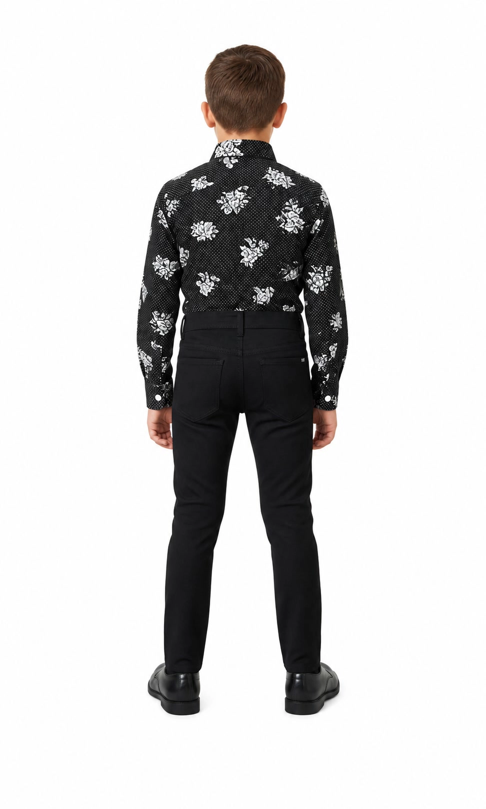 Elie Balleh Boys Slim Fit Floral Button-Down Shirt