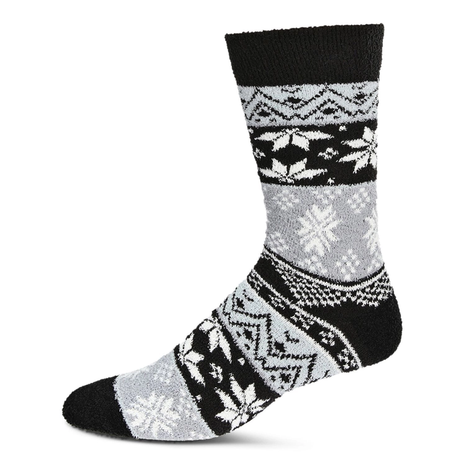 MeMoi Men's Snowflake Fairisle Super Soft Cozy Crew Socks