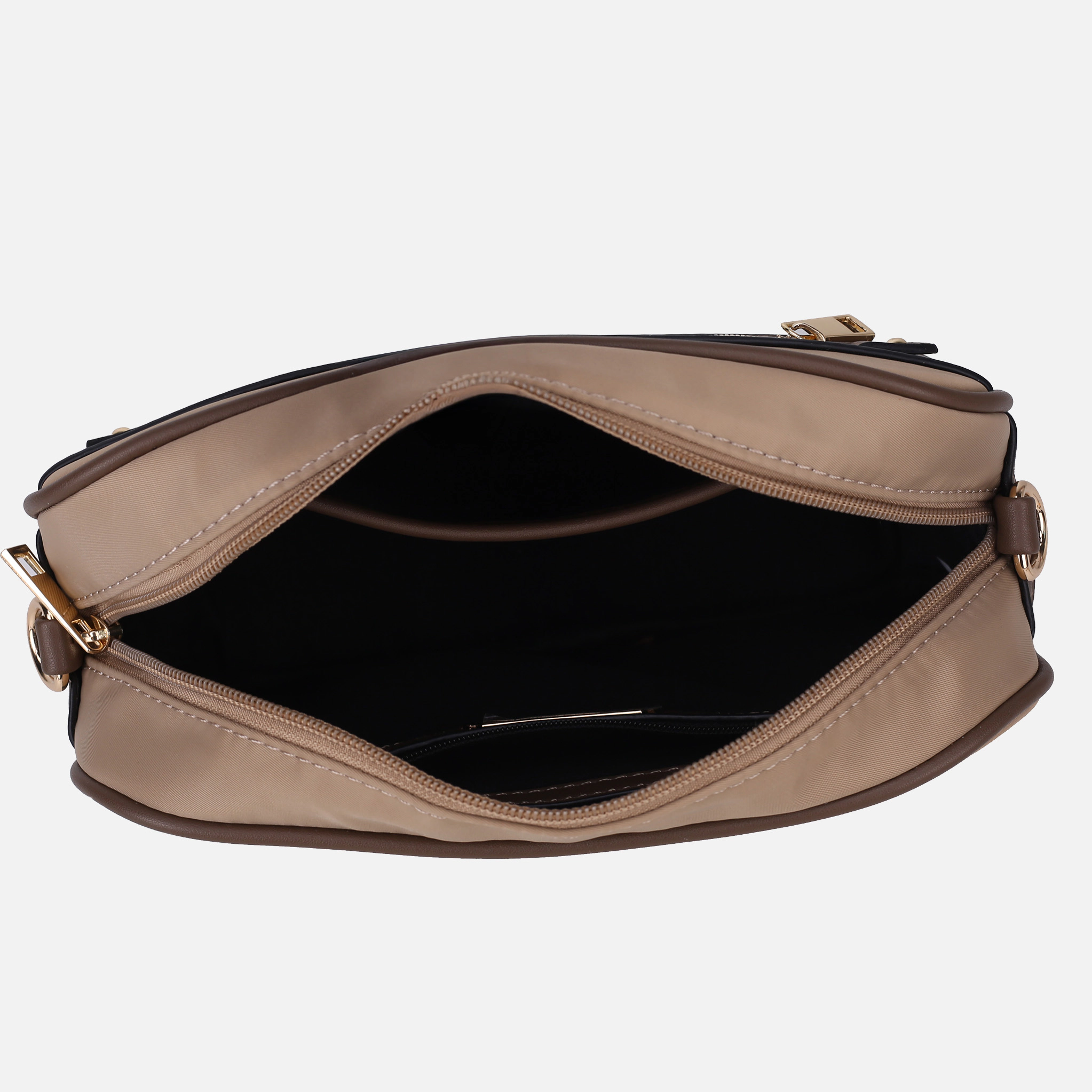 Mia K Collection Jimena Nylon Shoulder Bag with Vegan Leather Trim