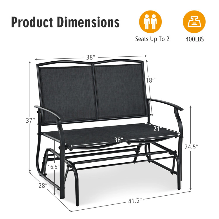 Hivvago Iron Patio Rocking Chair For Outdoor Backyard