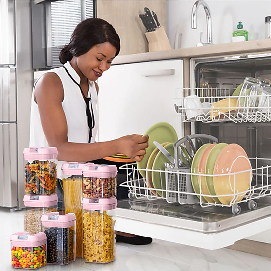 Cheer Collection 7-Piece Olive Airtight Pantry Food Storage
