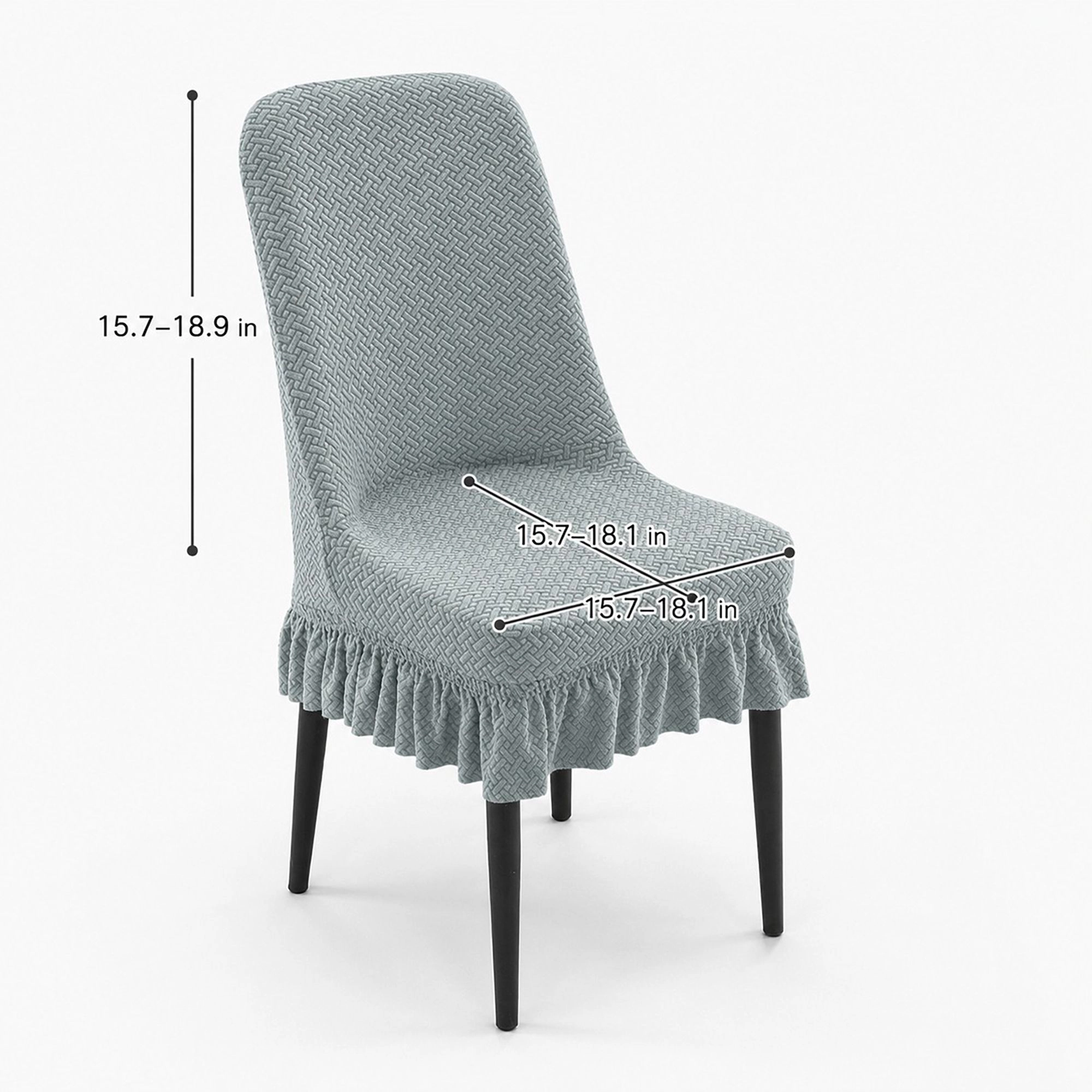 Alilang Textured Stretch Dining Chair Cover with Ruffled Skirt