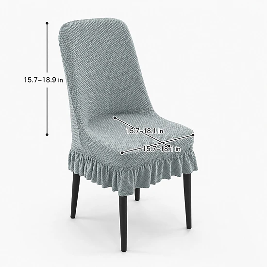 Alilang Textured Stretch Dining Chair Cover with Ruffled Skirt