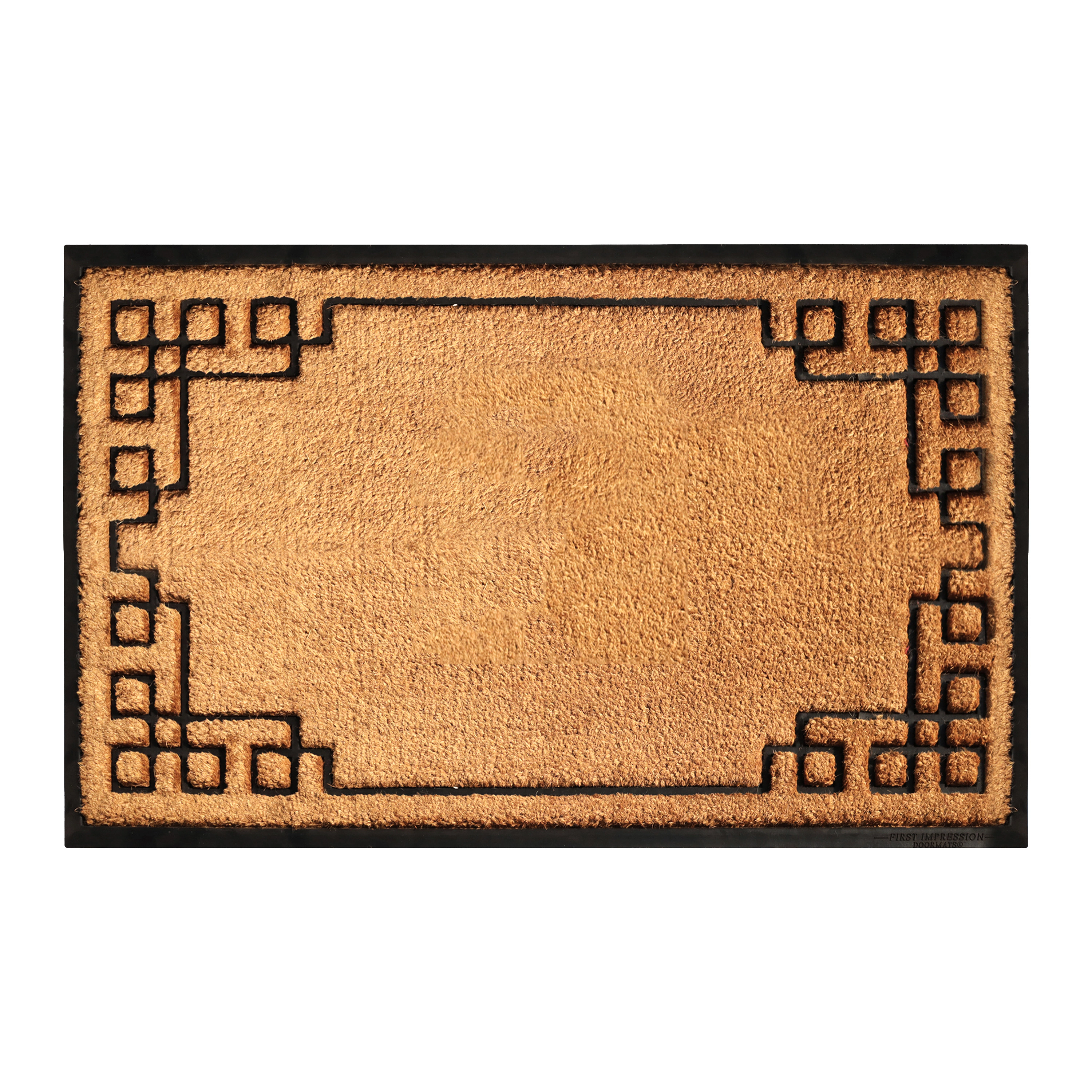 A1HC Coir and Rubber Door Mat 30x48 Inches Heavy Duty Non-Slip Dirt-Trapping Plain Key Greek