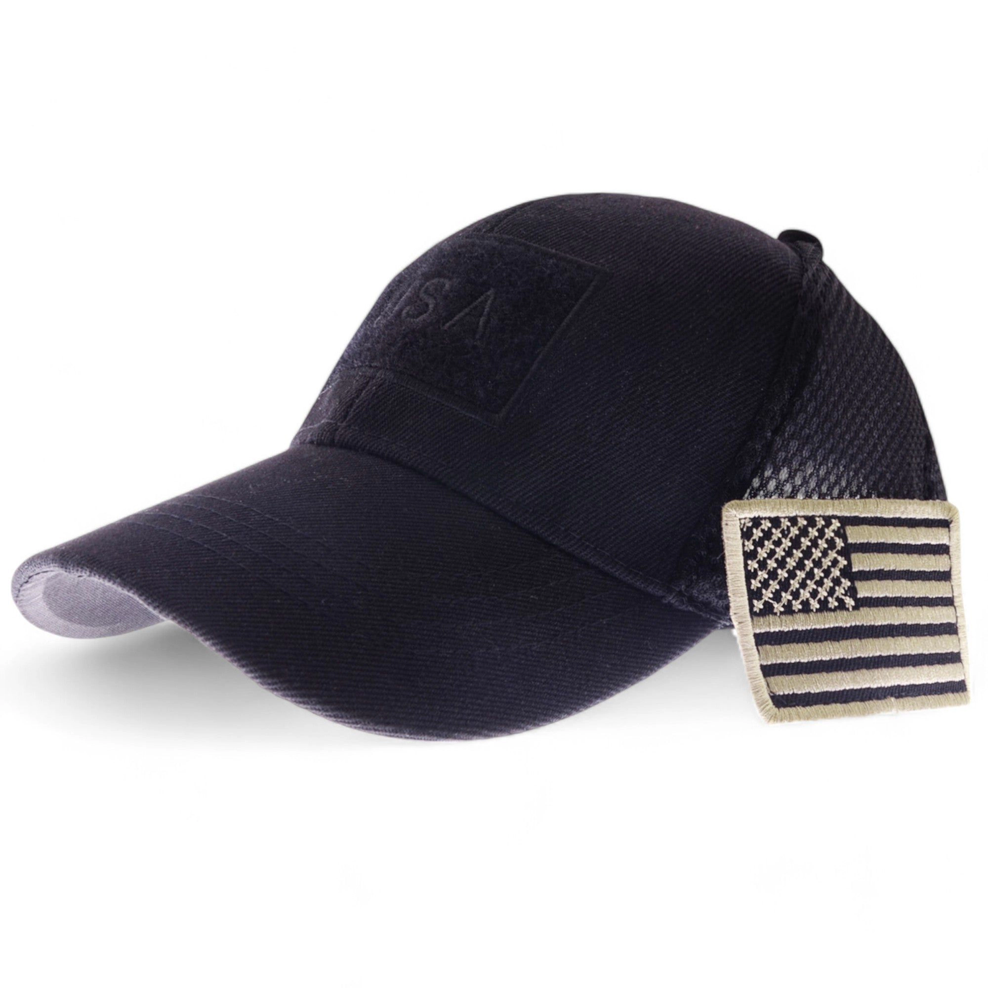 Anna-Kaci Women's Distressed Style Cotton Baseball Cap with Embroidered Flag Patch- One Fits Most