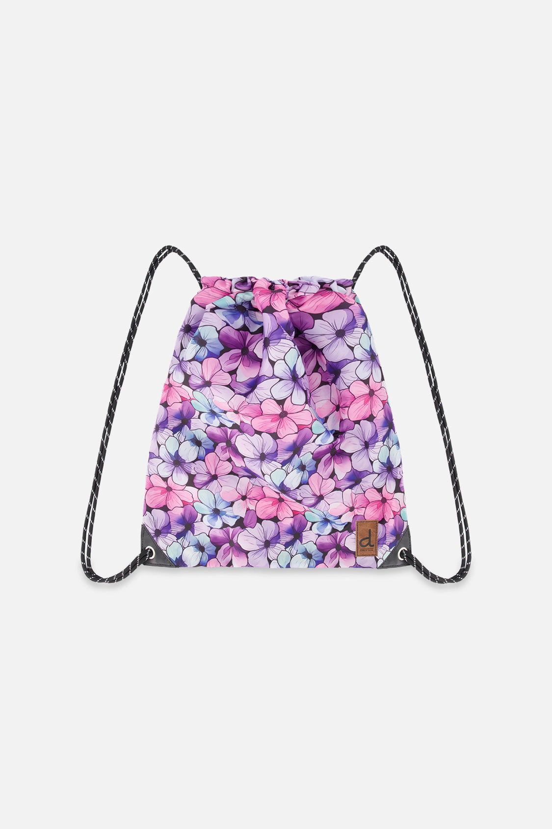 Deux par Girls Lightweight Floral Print Drawstring Bag