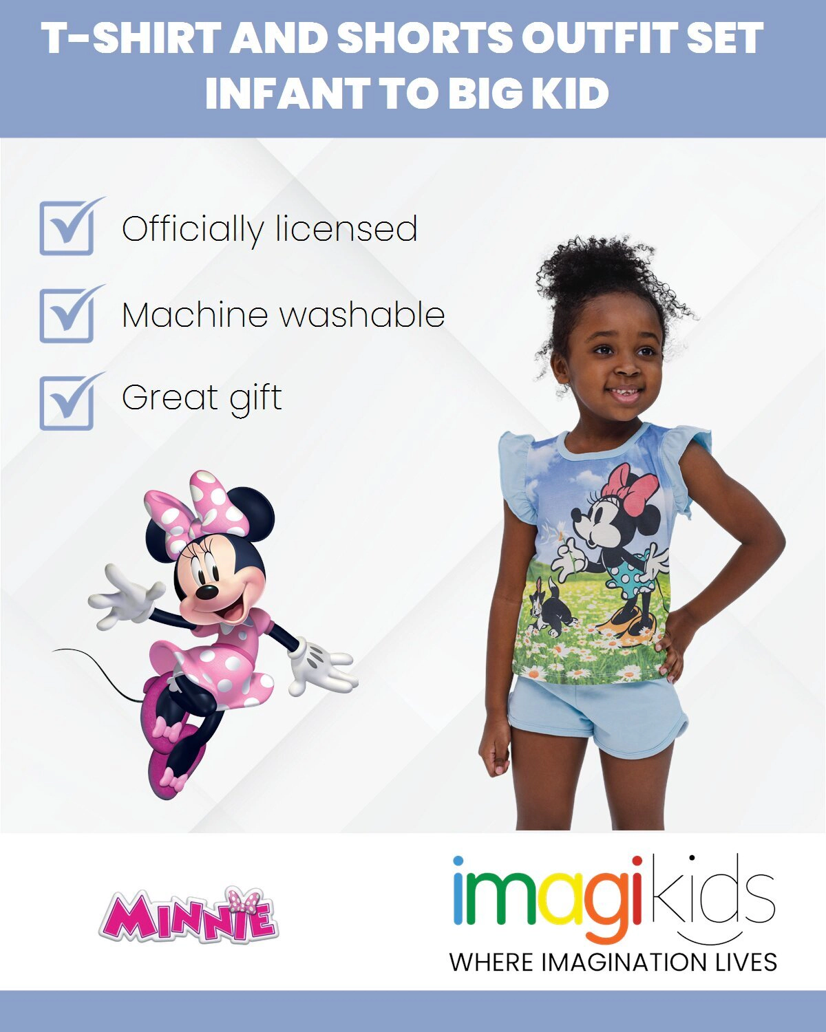 Disney Girls' 2-Piece T-Shirt and Shorts Set