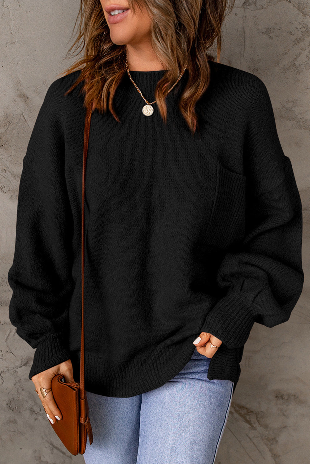 Threaded Pear Women's Ella Color Puffy Sleeve Sweater