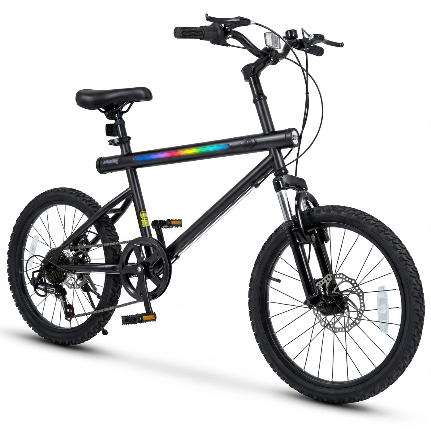 LJG Kids 20 Inch Commuter Bicycle LED-Lit with 6-Speed Shimano Twist Shifting and Stereo Speakers
