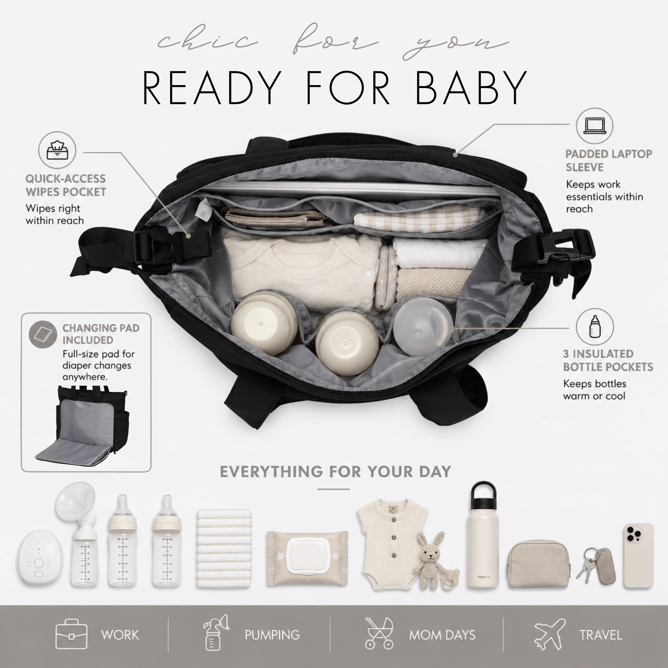 Hynes Eagle Women's Motion All-in-One Diaper Tote