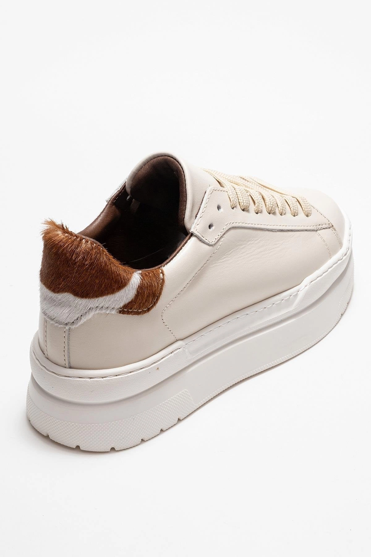 Forever & Always Womens Anabel Leather Platform Sneakers