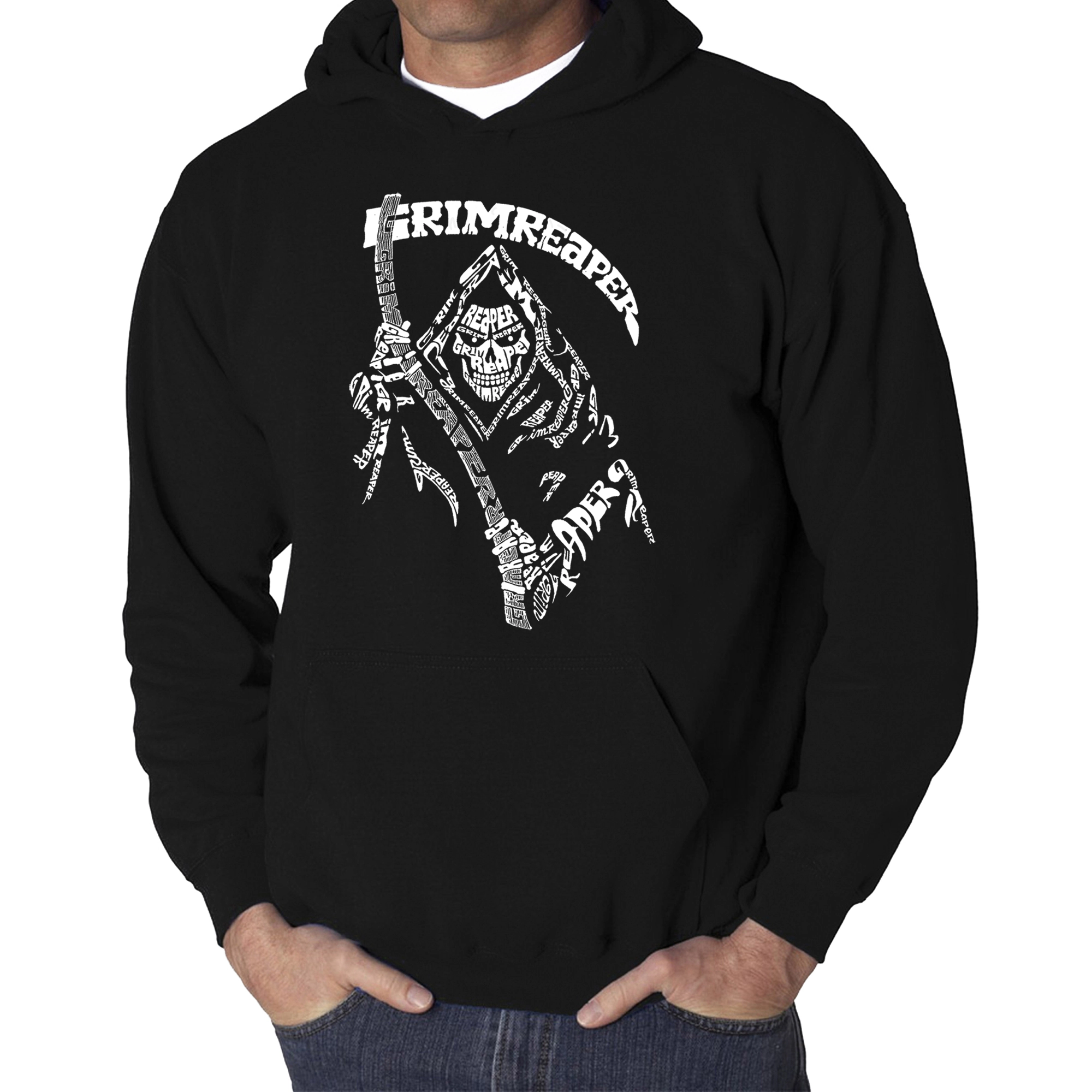 LA Pop Art Men's Word Hooded Sweatshirt - Grim Reaper