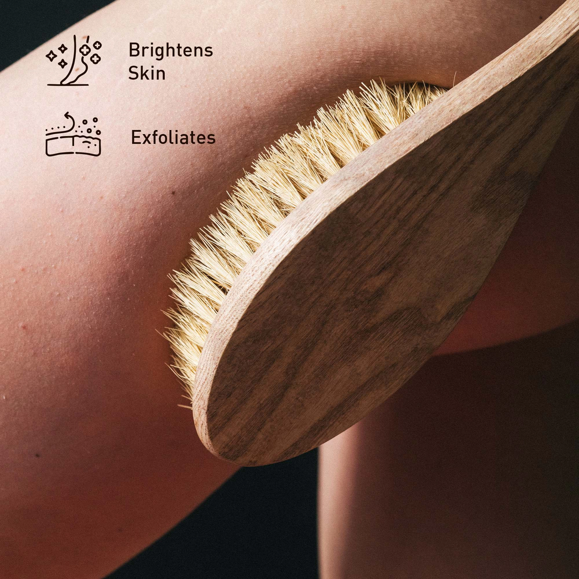 Pursonic Unisex Eco-Friendly Exfoliating Bamboo Bath Body Brush with Long Lotus Wooden Handle