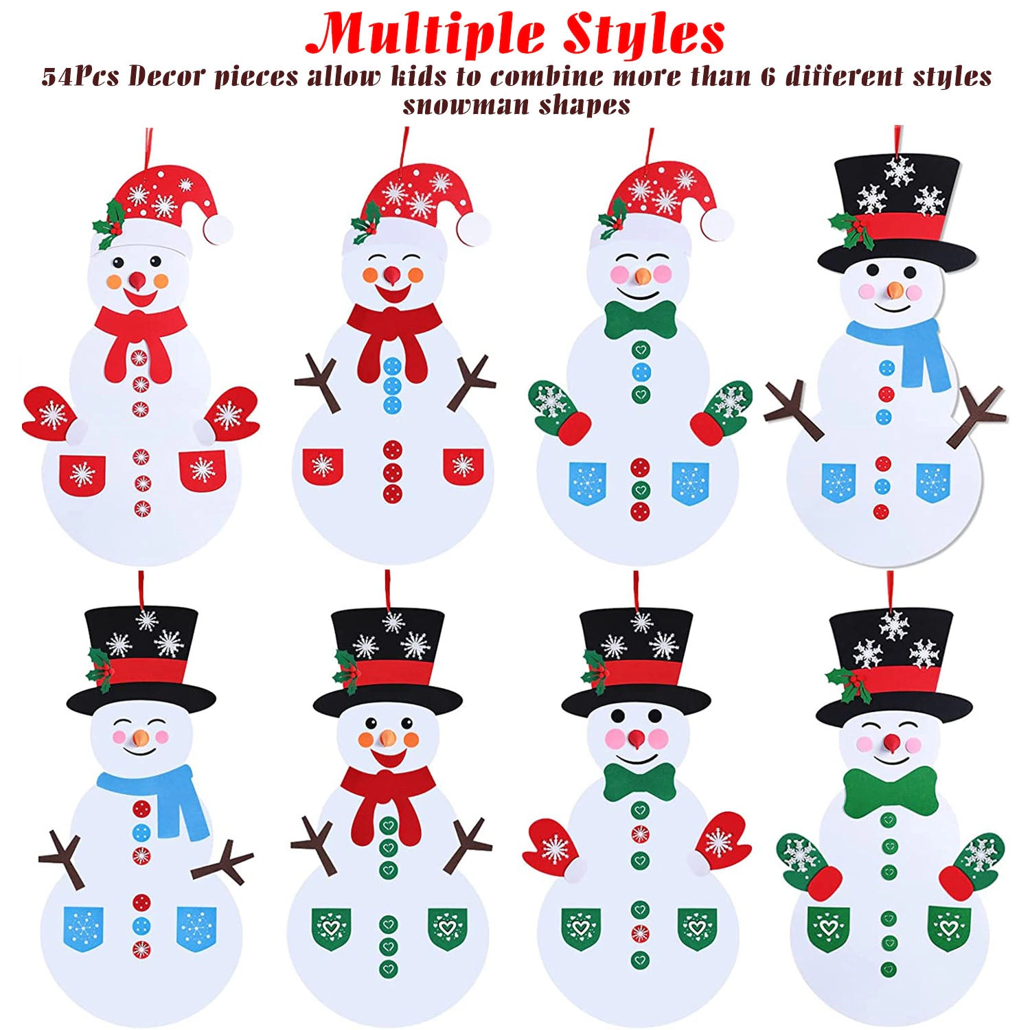 GBruno DIY Felt Christmas Snowman Decoration Kit