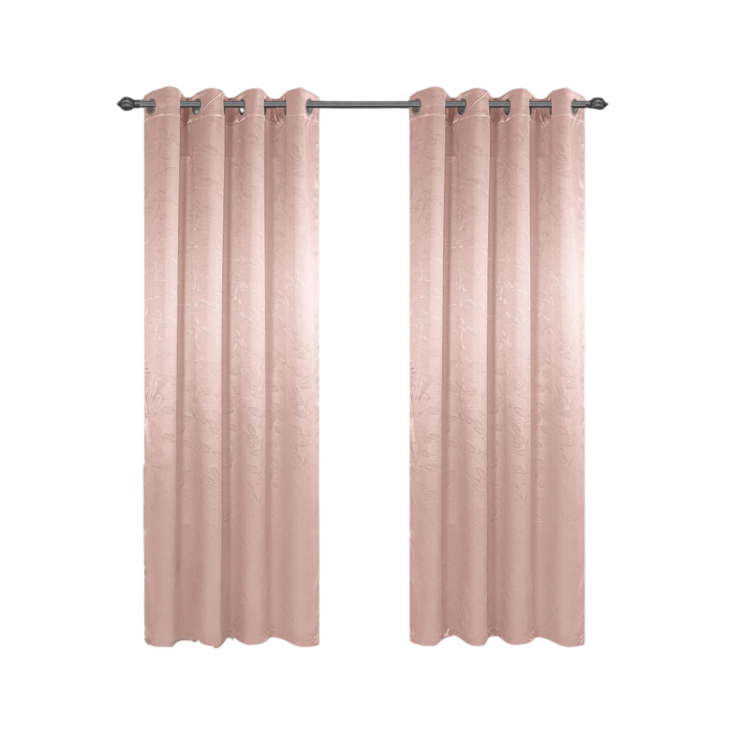Olivia Gray 100% Polyester 200 GSM Arlo Embossed Blackout Grommet Curtain Panel 54" x 84" Blush