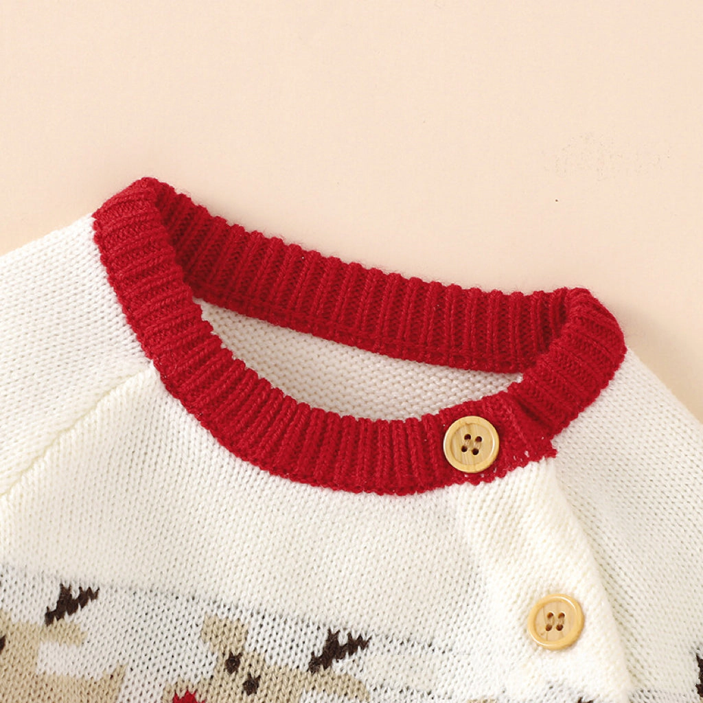 MyKids-USA Baby Girl Red Embroidered Long Sleeve Christmas Dress