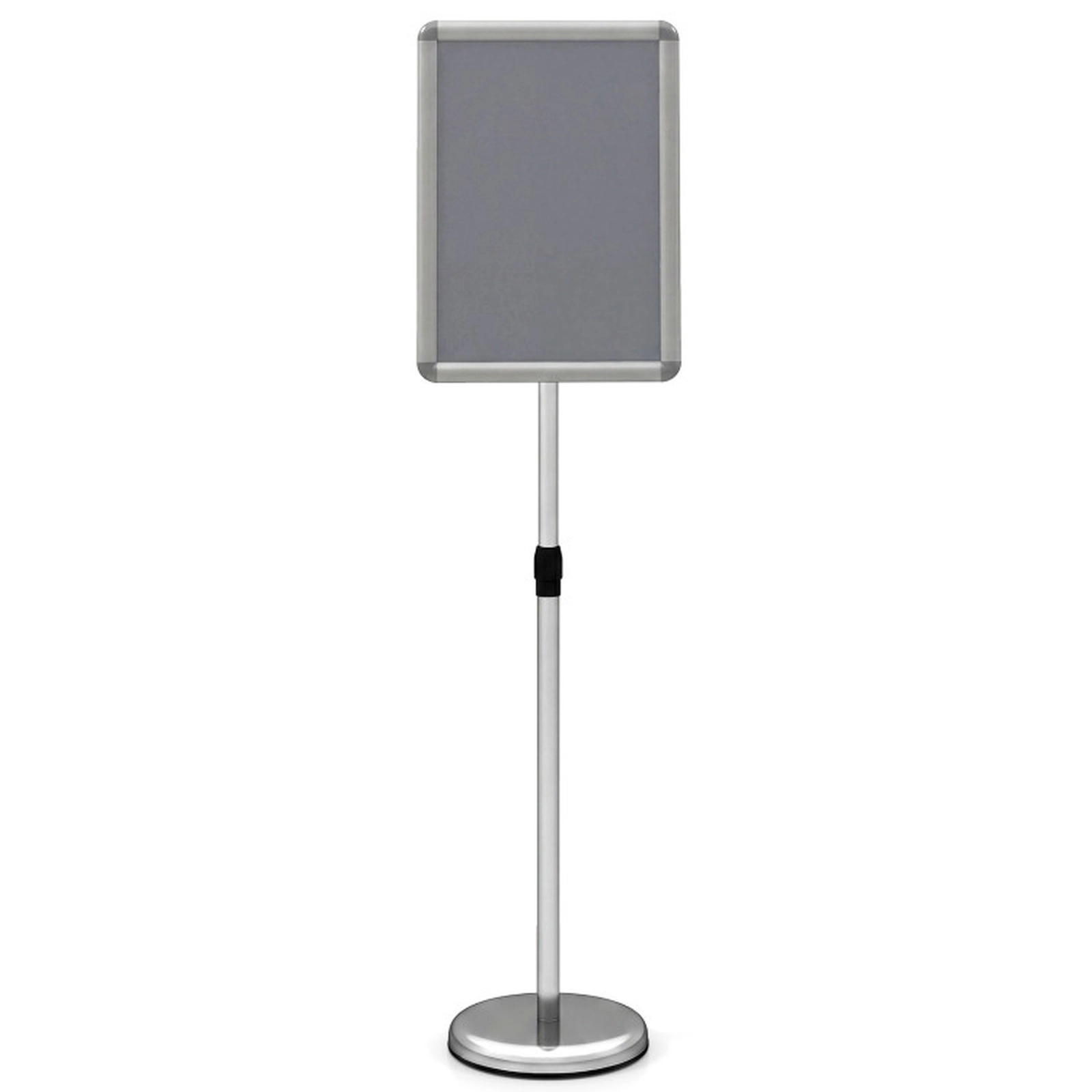 SUGIFT Height 11 x 17-in Sign Holder Stand with Snap-Open Frame for Desks 34.5-54-in Vertical Height Black/Silver