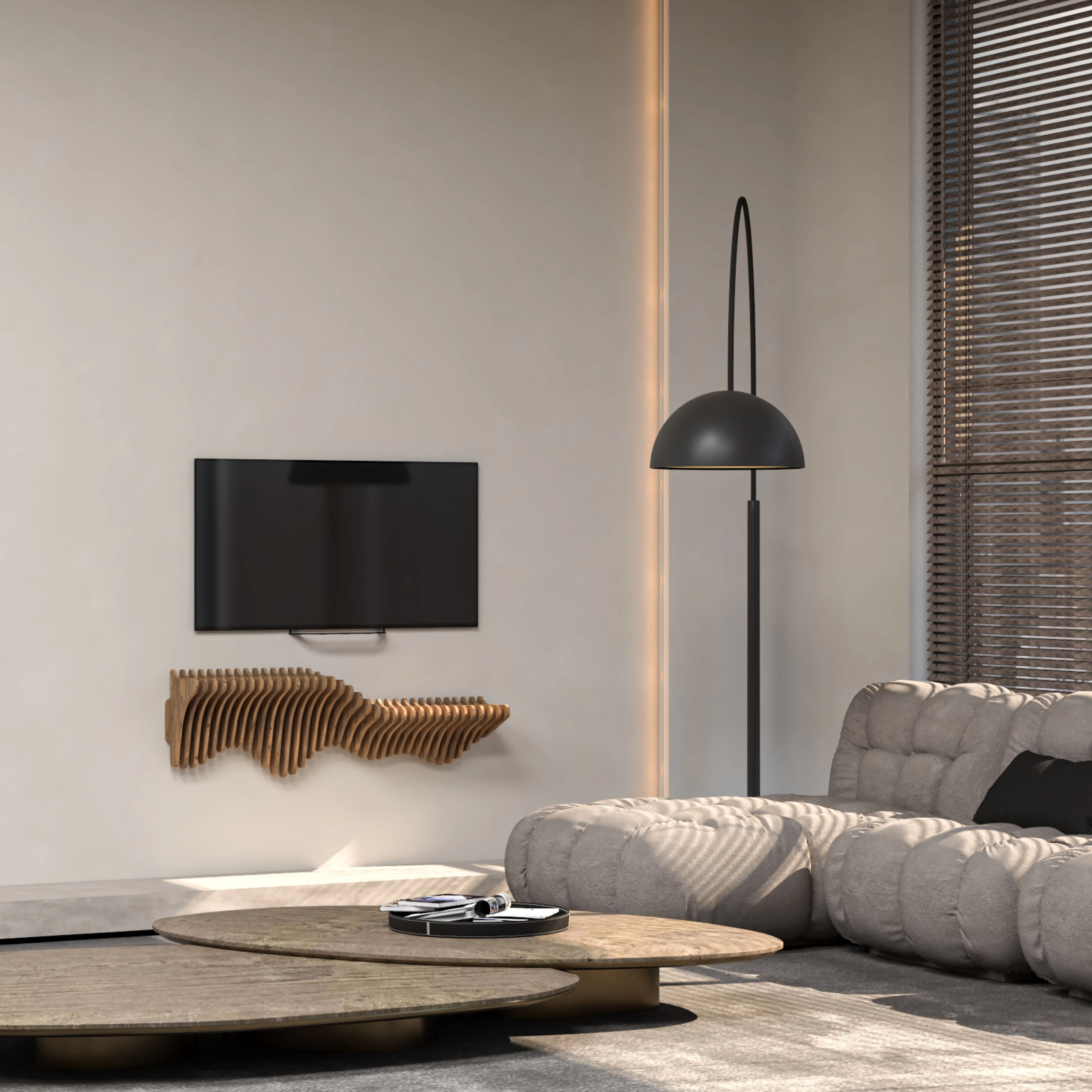 Wear Sierra 36'' Geometric Floating Wall Shelf