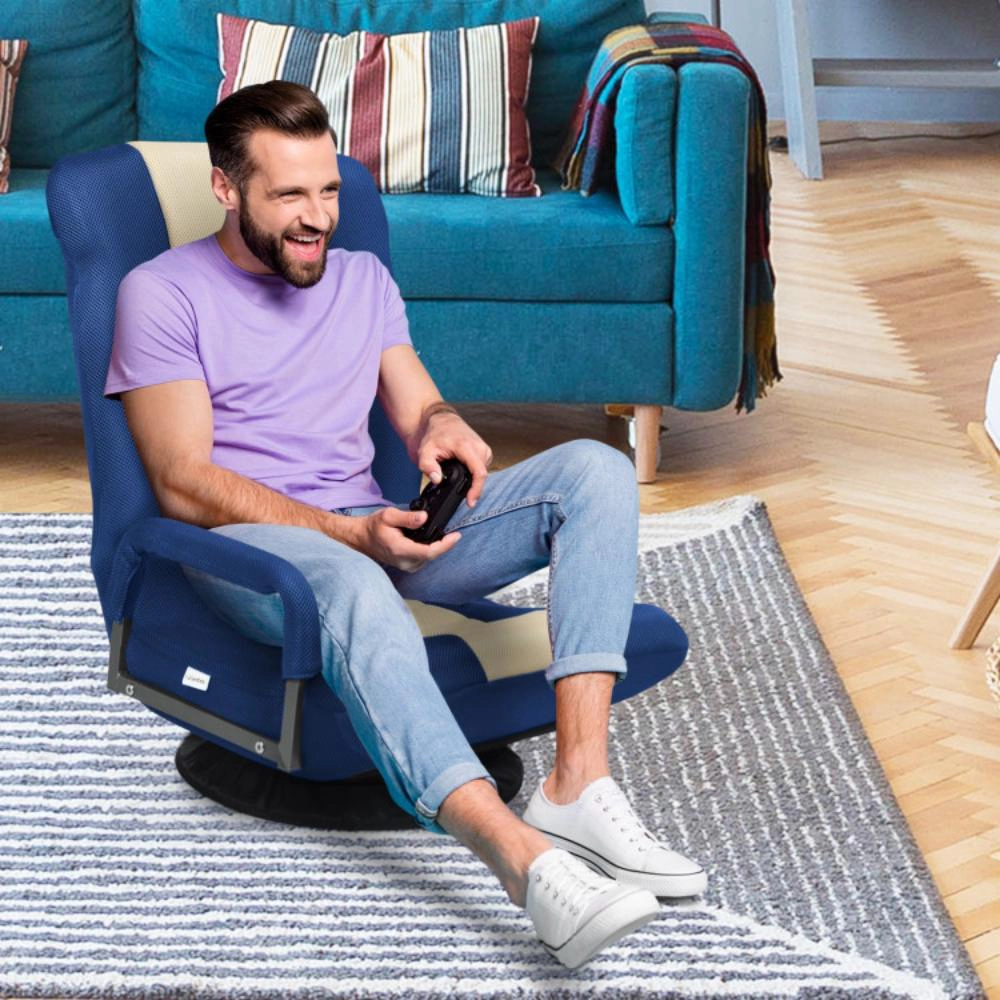 Hivvago 360-Degree Swivel Gaming Floor Chair With Foldable Adjustable Backrest