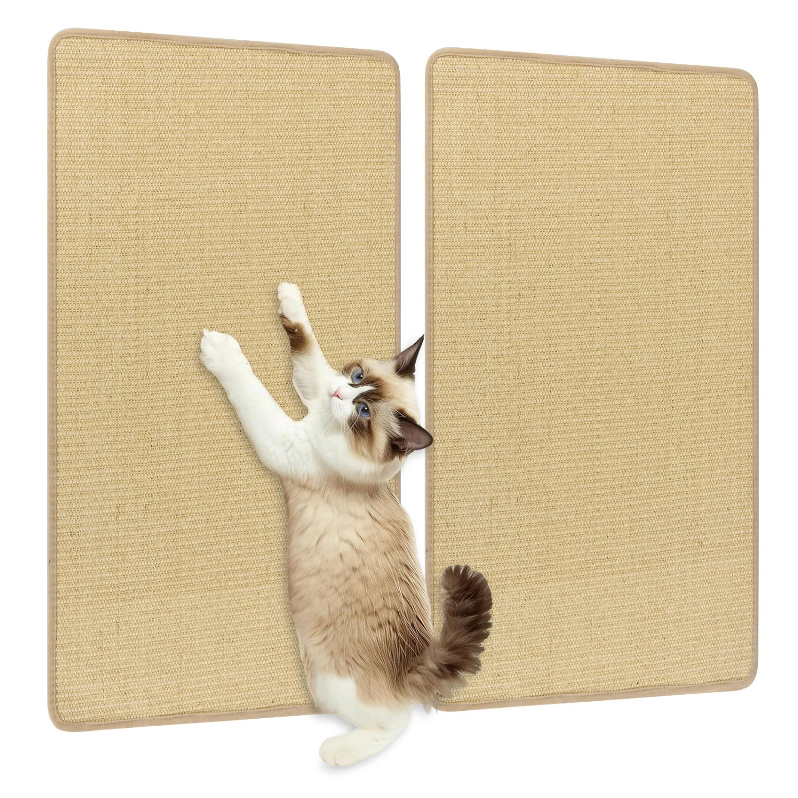 SUGIFT 2-Piece Natural Sisal Cat Scratcher Mat Set 32 x 20 in Pads
