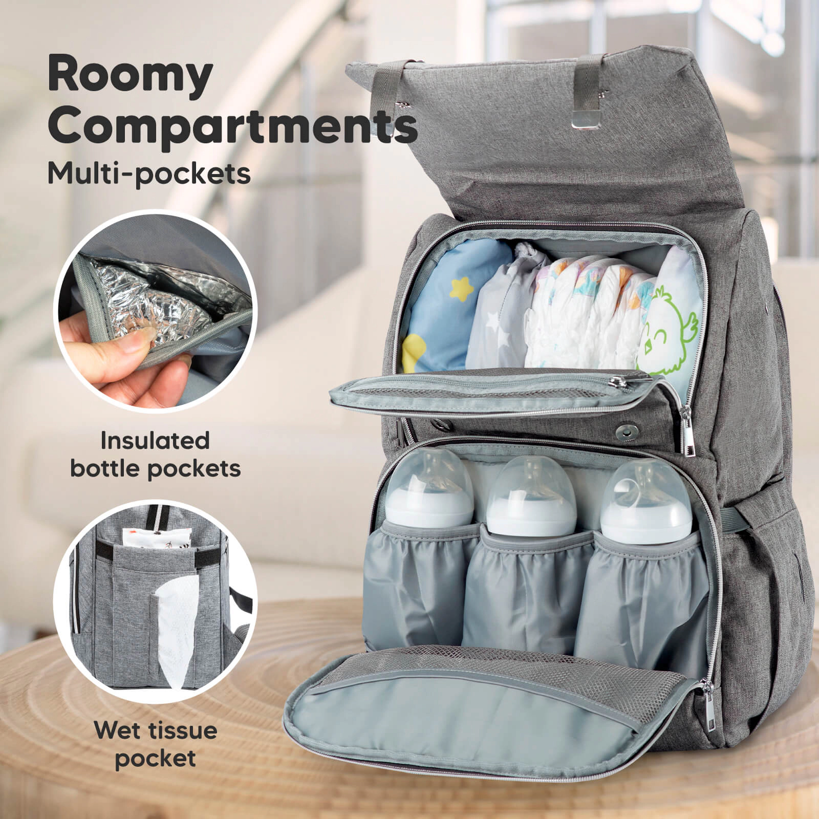 KeaBabies Explorer Diaper Bag