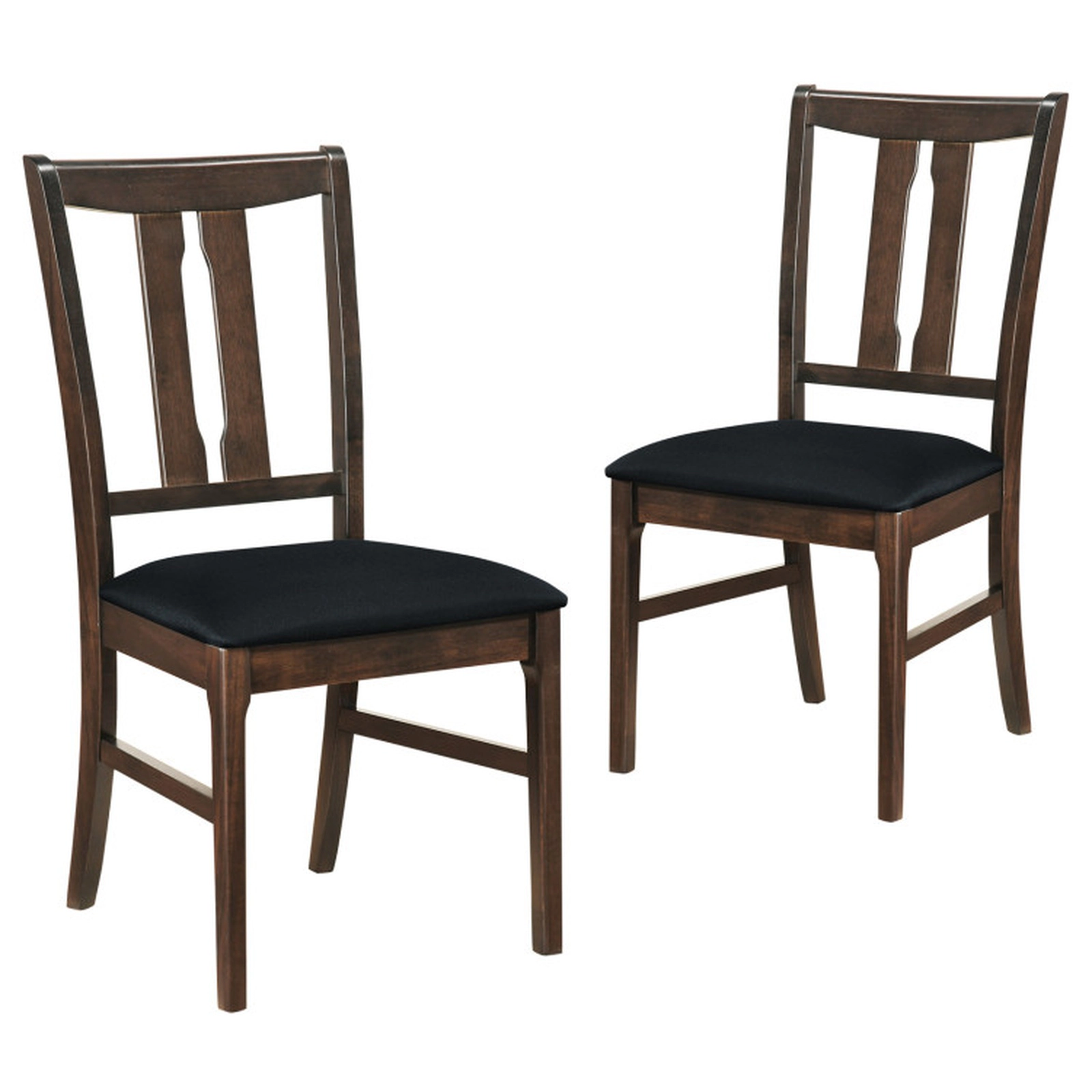 SUGIFT Upholstered Dining Chairs with High Curved Back 330-lb Capacity Walnut+Black Gray+White