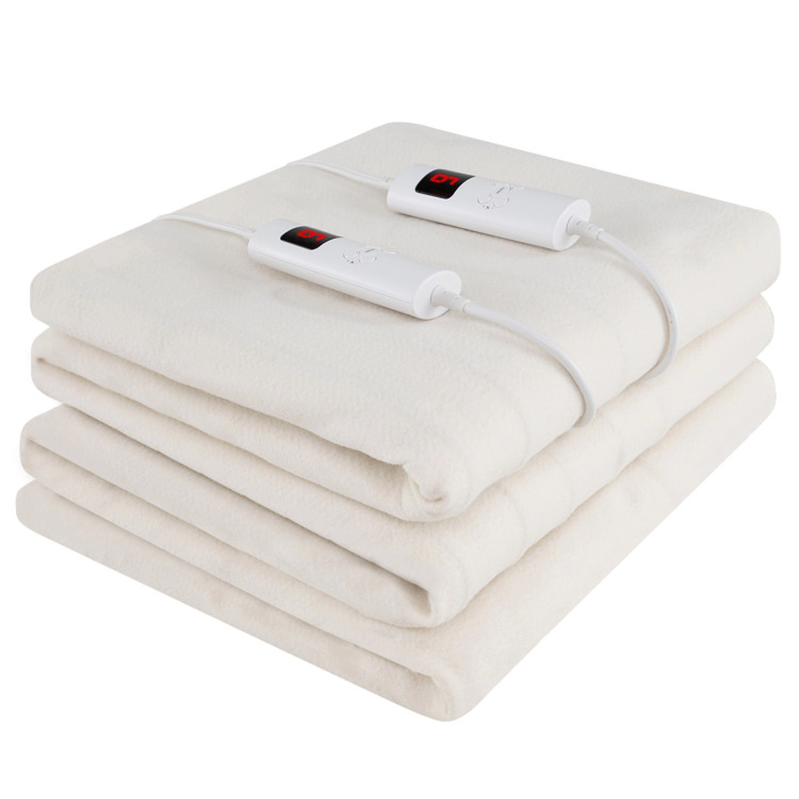 SUGIFT Queen Size Dual Controller 9 Heat Settings 9-Hour Auto Off Electric Heated Mattress Pad 80-in x 60-in White
