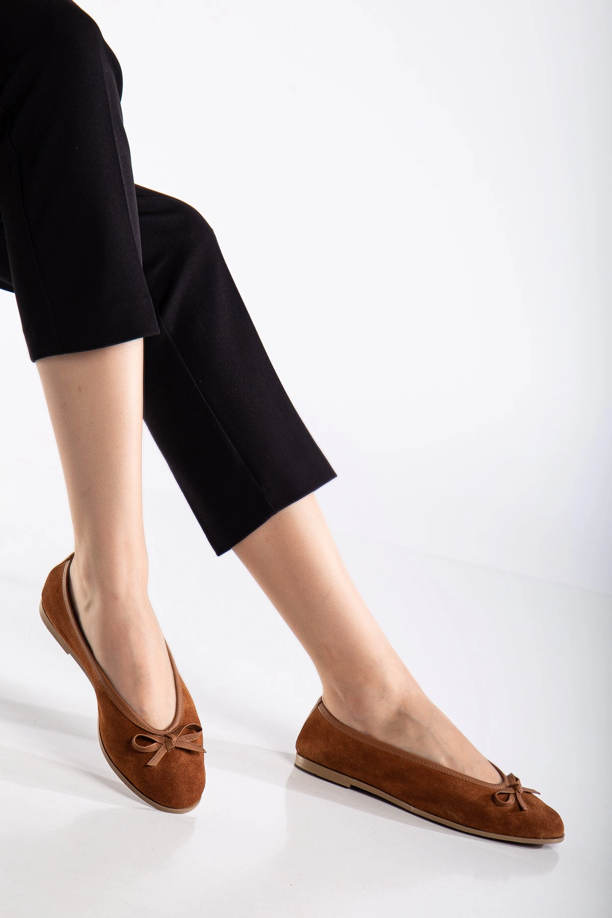 Forever & Always Womens Freya Leather Ballerina Flats